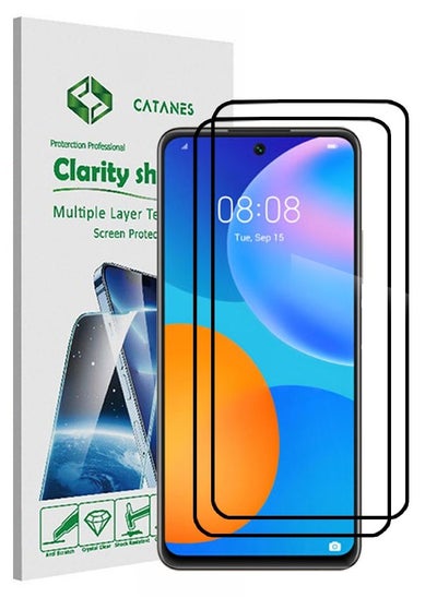 اشتري 2 Pack For Huawei Y7a Screen Protector Tempered Glass Full Glue Back في الامارات