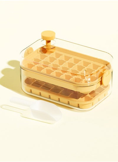 Buy 56-Grid Ice Cube Mold with Lid Portable Ice Cube Mold - Silicone - 2 Trays + 1 Ice Scoop - Can Make Drinks Coffee Fruit Ice Cubes in Saudi Arabia