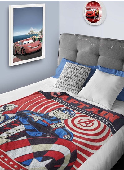 Buy Captain America Flannel All-Season Ultra Soft Fade Resistant Blanket for Kids in UAE