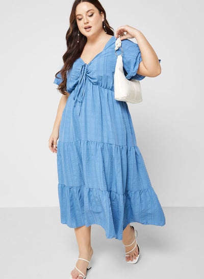 Buy Ruched Detail Tiered Dress in Saudi Arabia