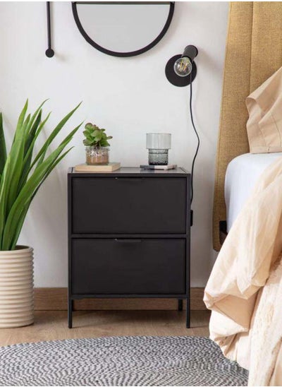 Buy Black Engineered Wood Nightstands - Size: 60x40x55 By Alhome in Saudi Arabia