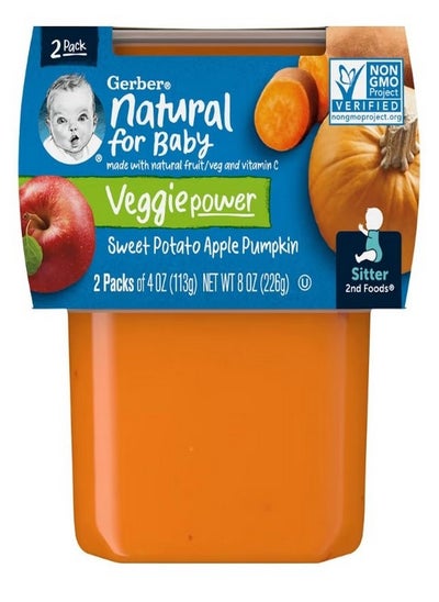 Buy Natural for Baby Veggie Power 2nd Foods Sweet Potato Apple Pumpkin 2 Pack 4 oz 113 g Each in UAE