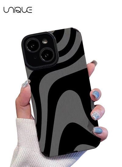 اشتري Compatible with iPhone 15 Case with Fashion Simple Cute Zebra Stripes Pattern Case for Women Girls Soft Silicone Protection Case for iPhone 15-Gray في الامارات