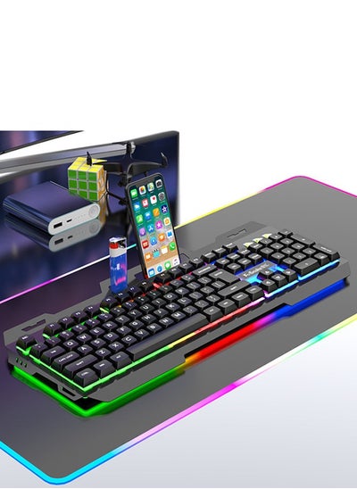 Buy Mechanical Feel Luminous Keyboard Wired USB Without Mouse in UAE