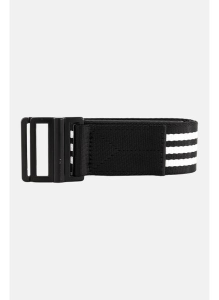 Buy Men Brand Logo Belt, Black/White in Saudi Arabia