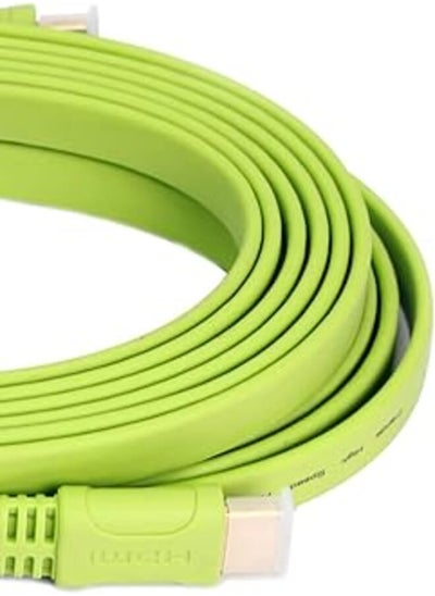 اشتري Trands TR-CA015 Plastic 4K Full HD HDMI Flat Cable Support 3D Visual Effect 5 Meter - Light Green في مصر