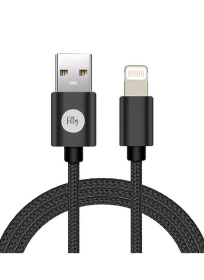 اشتري iPhone Cable 1M Nylon Braided Lightning Cable iPhone Charger Cable USB A to Lightning Cable for iPhone 14/14 Pro/14 Plus/14 Pro Max, iPhone 13-8 All Series-Black في الامارات