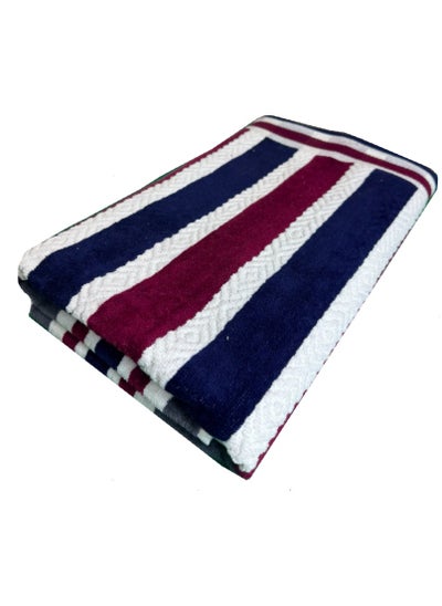 Buy Multi Color Stripes Towel 70x140 cm 100% Cotton Yarn Dyed Bath Towel - Super Absorbent, Antibacterial, 500 GSM Terry in UAE