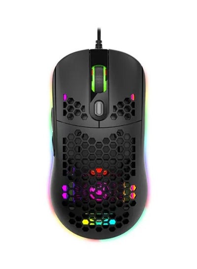 اشتري USB Wired Gaming Mouse Supports Macro Programming Honeycomb Light Macro Mouse with 7 Buttons RGB Backlight up to 8000 DPI Black في السعودية