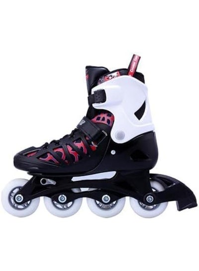 Buy Roller Skate Shoe Cougar Model 308N For Adult Adjustable Roller Skates with 4 Illuminating Pu Wheels, Outdoors and Indoors Roller Blades for Boys Girls Beginners Color : Black Size : (41-44) in Egypt