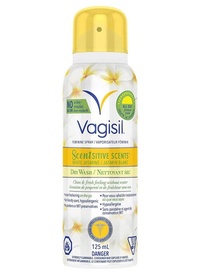 Buy Feminine Spray Scentsitive Scents White Jasmine Dry Wash, 125 ml in UAE