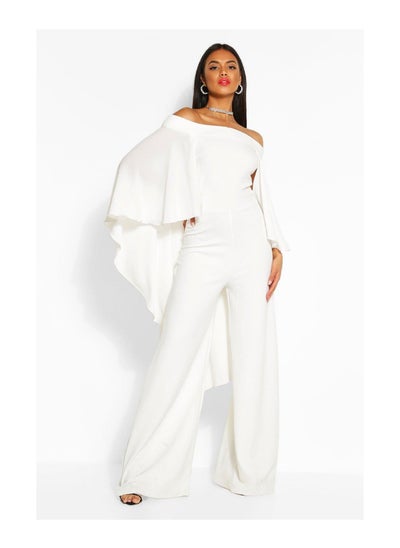 Buy Off The Shoulder Wide Leg Extreme Cape Jumpsuit in UAE