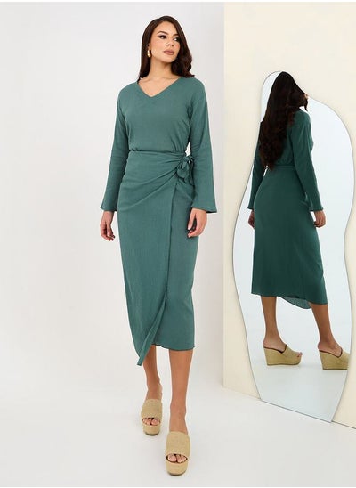 اشتري Tie Front Wrap Midi Skirt في السعودية