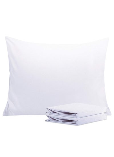 اشتري Ntbay 1800 Thread 100  Brushed Microfiber Standard Pillow Cases Set Of 2  Super Soft And Cozy  Wrinkle  Fade  Stain Resistant With Envelope Closure 20X26 Pillowcases For Kids  20X26 Inches  White في الامارات