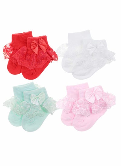 Buy Baby Girls Socks Infant Cuff Ruffle Lace Sock Newborn/Toddlers Socks in Saudi Arabia