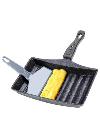 Buy Tamagoyaki Frying Pan Non-Stick Frying Pan Wave Bottom Maifanite Stone Egg Roll Pan, for Omelette,Black in Saudi Arabia