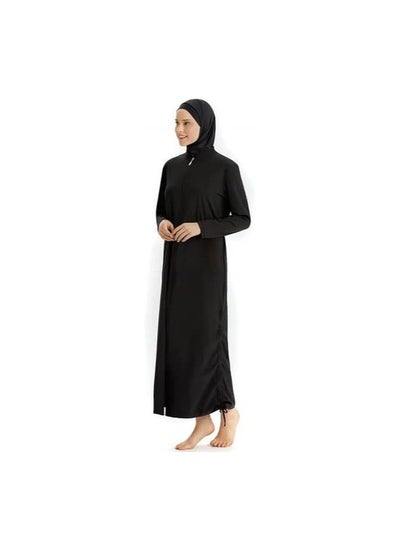 Buy Nenoush Arab Muslim Swimsuit Women Front Full Zipper Slim Conservative Swimwear Full Cover for Beach Surf in UAE