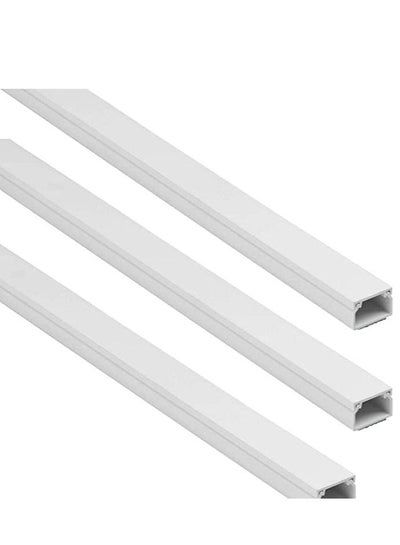 Buy Electrical PVC Trunking with Sticker 38 Inch Length Square Cable Box Self Adhesive PVC Trunking White Sticker Wall Cord Cover Cable Pack of 3 in UAE