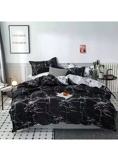 Buy King Size Soft and Lightweight Bed Sheet 6pcs Bedding Set Skin Friendly 1 Duvet Cover 200x200+25cm with 1 Bed Sheet 220x240cm & 4 Pillowcase 50x75cm in UAE