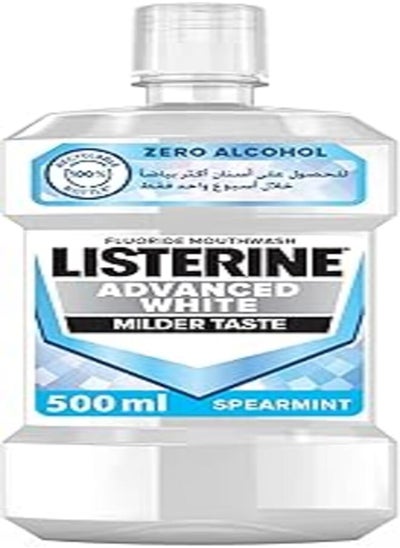 Buy Listerine, Advanced White Mouthwash Milder Taste, 500ml in Egypt