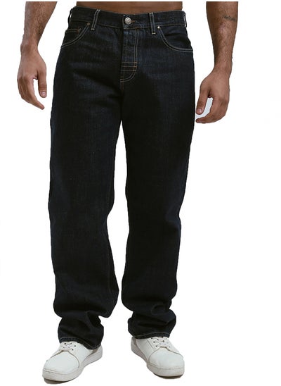 Buy Comfy Straight Leg Casual Jeans - Dark Jeans Blue in Egypt