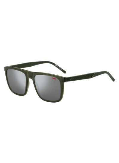 Buy Men's Uv Protection Rectangular Shape  Sunglasses Hg 1304/S Grey 45 - Lens Size: 45.1 Mm - Green in UAE