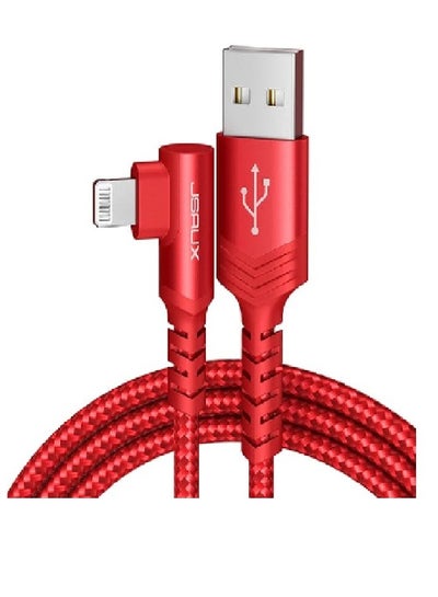 Buy MFi USB-C To LIGHTNING Right Angle Cable  90° Nylon CL0175 1.2M RED in Egypt