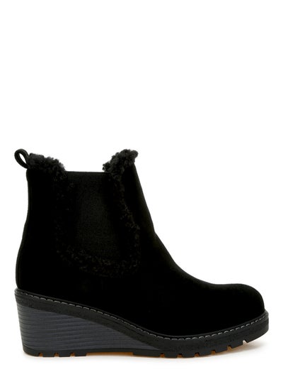 Buy Faux Fur Lined Chelsea Boots in Black in UAE