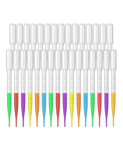 اشتري 100pcs Plastic Disposable Transfer Pipettes   3ml Plastic Calibrated Graduated Eye Dropper Suitable for Lip Gloss Transfer Essential Oils Science Laboratory Experiment في الامارات