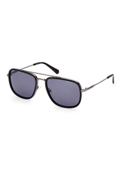 اشتري Men's UV Protection Navigator Shape Metal Sunglasses GA721505A56 - Lens Size: 56 Mm - Black في الامارات