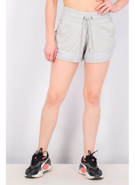 Buy Women Sports Fit Drawstring Short, Light Grey in Saudi Arabia