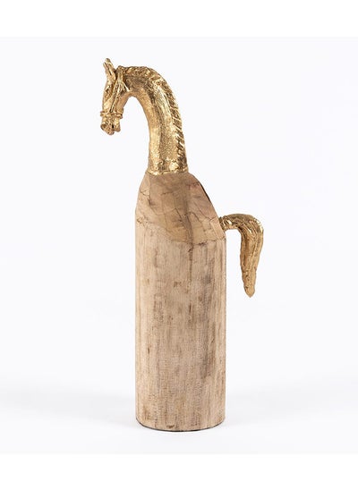 Buy Trojan Handcrafted Decor Accent, Natural & Gold - 15x37 cm in UAE