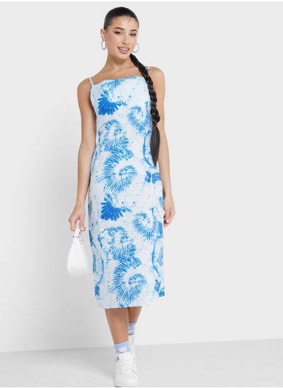 Buy Strappy Tie Dye Print Dress in Saudi Arabia