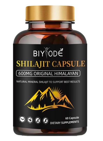 Buy Himalayan Shilajit Capsules (Shilajeet) for Men and Women - 600 mg Equivalent - Natural Energy & Stamina Booster - 60 Veg Capsules | Made in USA - Fulvic Mineral Supplement in Saudi Arabia