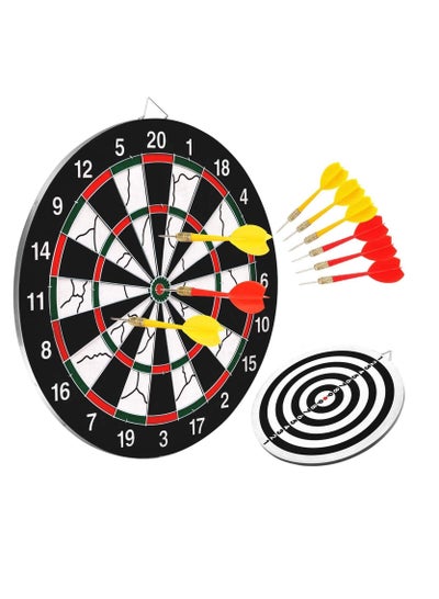 Buy Double Sided Dart Board for Kids 6 Steel Tip Darts, Excellent Indoor Outdoor Darts Game and Party Games for Teenage Boys Toy Gift & Adults Family Time Leisure Sport in UAE