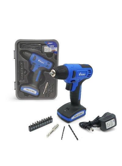 Buy 12V Cordless Drill Driver, Up to 850RPM, Build-in Lithium-Ion Batteries 1.5 mAh, Powerful 16NM Torque, 10mm Chuck for Efficient Drilling & Fastening, 2 Years Warranty in UAE