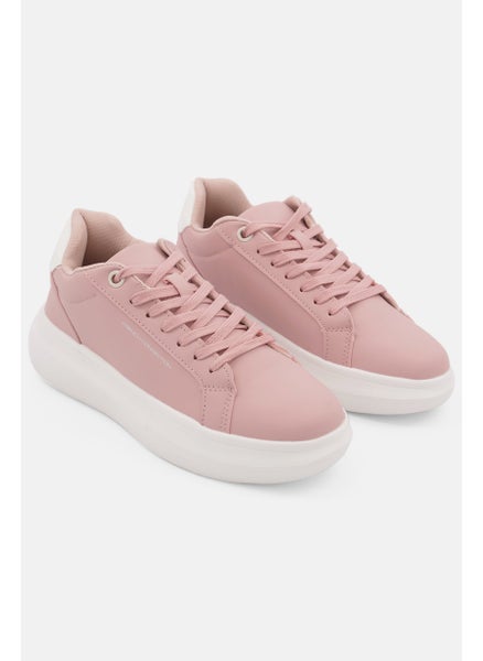 Buy Women Lace Up Classic Casual Shoes, Pink in Saudi Arabia