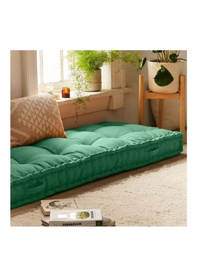 Buy Rectangular Daybed Floor Cushion Velvet 72×24×5 cm - Green in Saudi Arabia