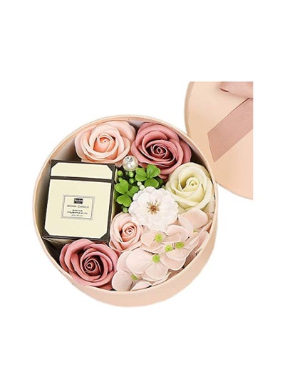 Buy Rose Gift Box Artificial Flowers Foam Fake Roses With Scented Fragrance Candle Decoration For Valentine's Day Mother's Day Anniversary Birthday Girl Party Home Decorations in UAE