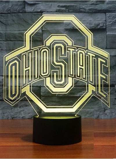 اشتري NCAA Ohio State University Team Logo Remote Control Multicolor Night Light Table Lamp Bedside Decor Toy Lamp for Gift في الامارات