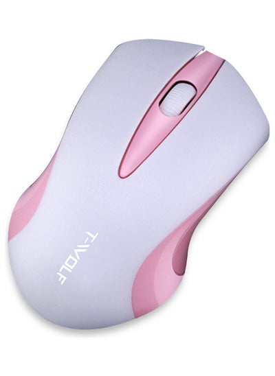 Buy Wireless Optical Office Mouse Grey/Pink in UAE