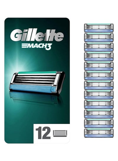 Buy Gillette Mach 3 Blades 12s pack in UAE