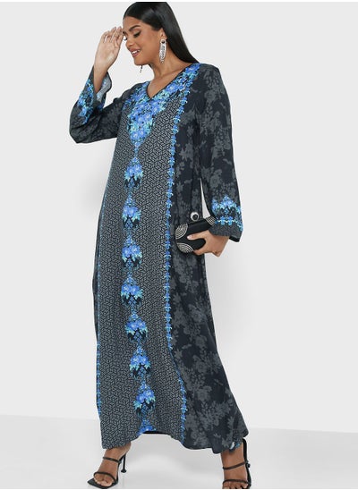 Buy Floral Printed Jalabiya in UAE