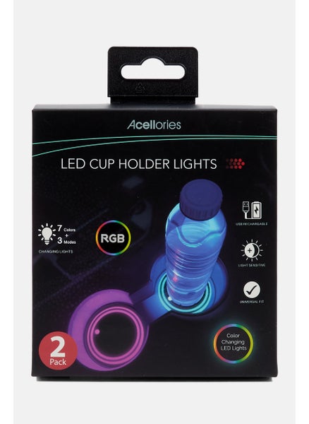 Buy 2 Packs LED Cup Holder Lights, Black Combo in UAE