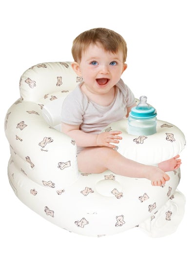 Buy Baby Inflatable Seat for Babies 3-36 Months, Built in Air Pump, Bear Baby Support Seat Summer Toddler Chair for Sitting Up, Baby Shower Chair Floor Seater, Infant Back Support Sofa in UAE