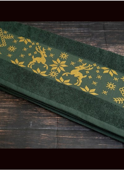 Buy Bathology Jacquard face towel Size: 60x110 cm Colors: olive in Egypt