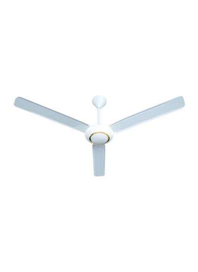 اشتري 56 Inch Three-Blade Indoor Ceiling Fan White With Gold Decor And 5 Speed Control في الامارات