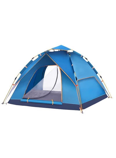 Buy Portable Outdoor Camping Tent, Automatic Pop Up Beach Tent 4 Person Family Tents Waterproof Windproof Lightweight Easy Instant Tent for Hiking Sports Travel Picnic in Saudi Arabia