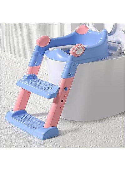 اشتري Potty Training Seat with Step Stool Ladder,Potty Training Toilet for Kids Boys Girls, Toddlers-Comfortable Safe Potty Seat with Anti-Slip Pads(Gerry Blue) في الامارات