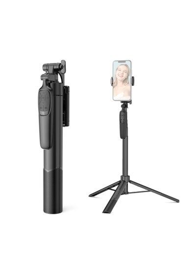 Buy Andoer A65 Extendable Selfie Stick Tripod Stand Aluminum Alloy Max. 150cm Heigh with Remote Shutter Phone Tripod for Vlog Selfie Live Streaming in Saudi Arabia